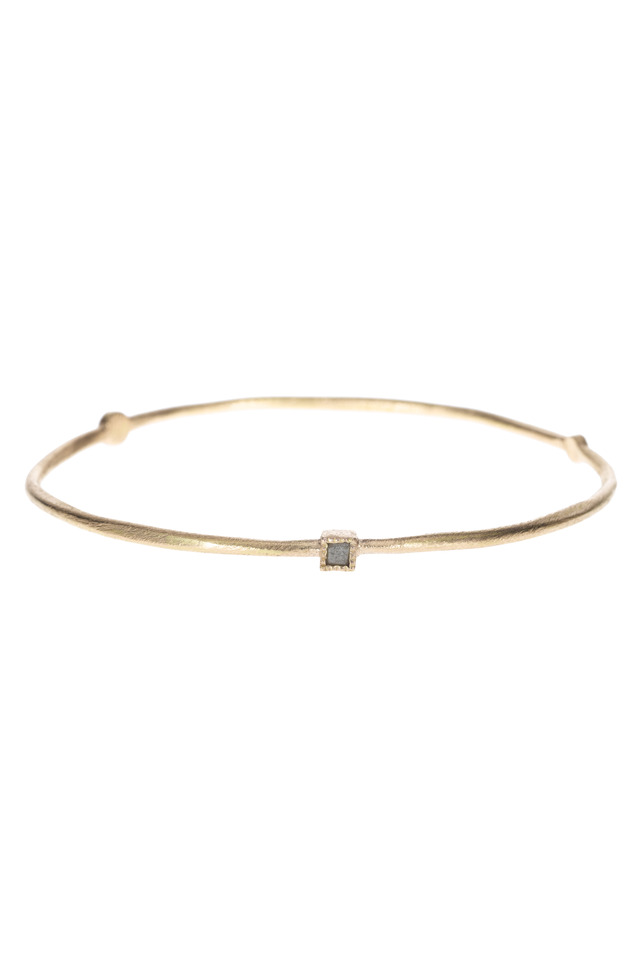 Rose Gold Diamond Cube Bangle Bracelet