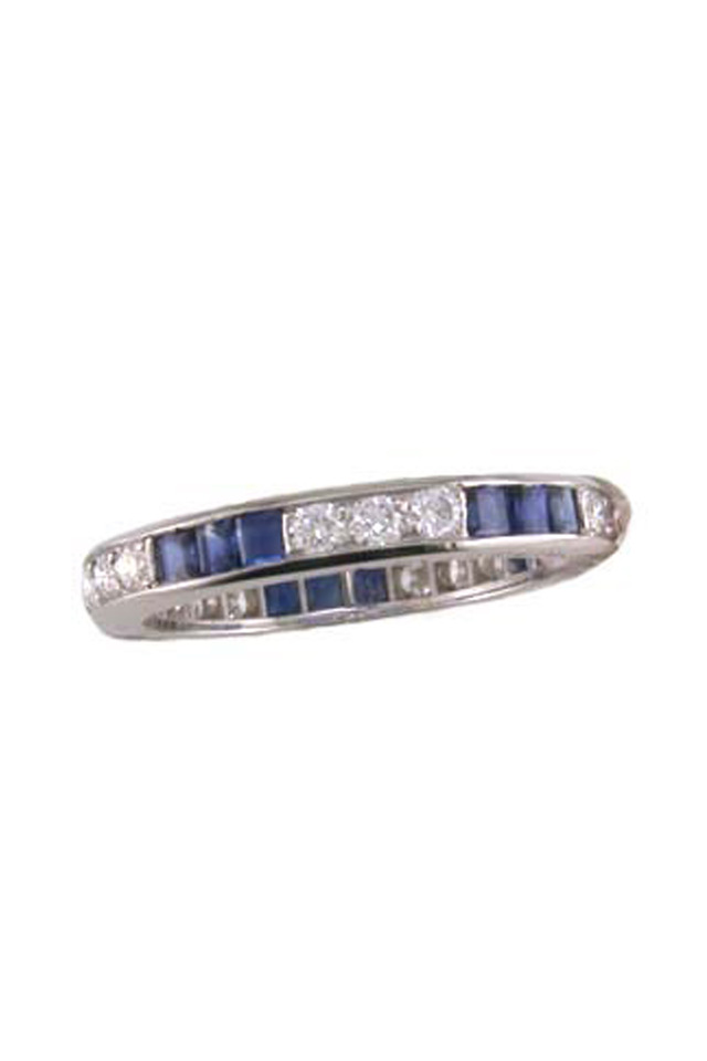Platinum Sapphire Diamond Ring