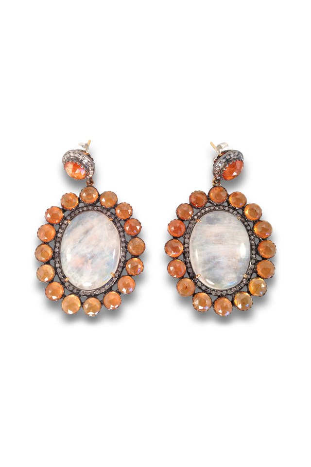 Multi Stone Gold Earrings