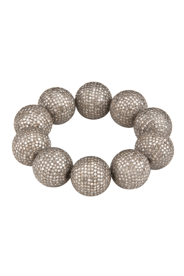 Pave Diamond Ball Stretch Bracelet