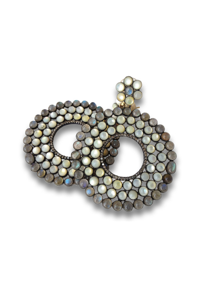 Mother Of Pearl Moonstone City Light Earrings