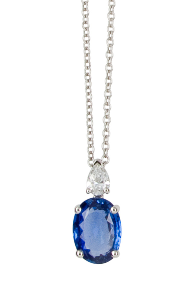Sapphire Diamond Pendant