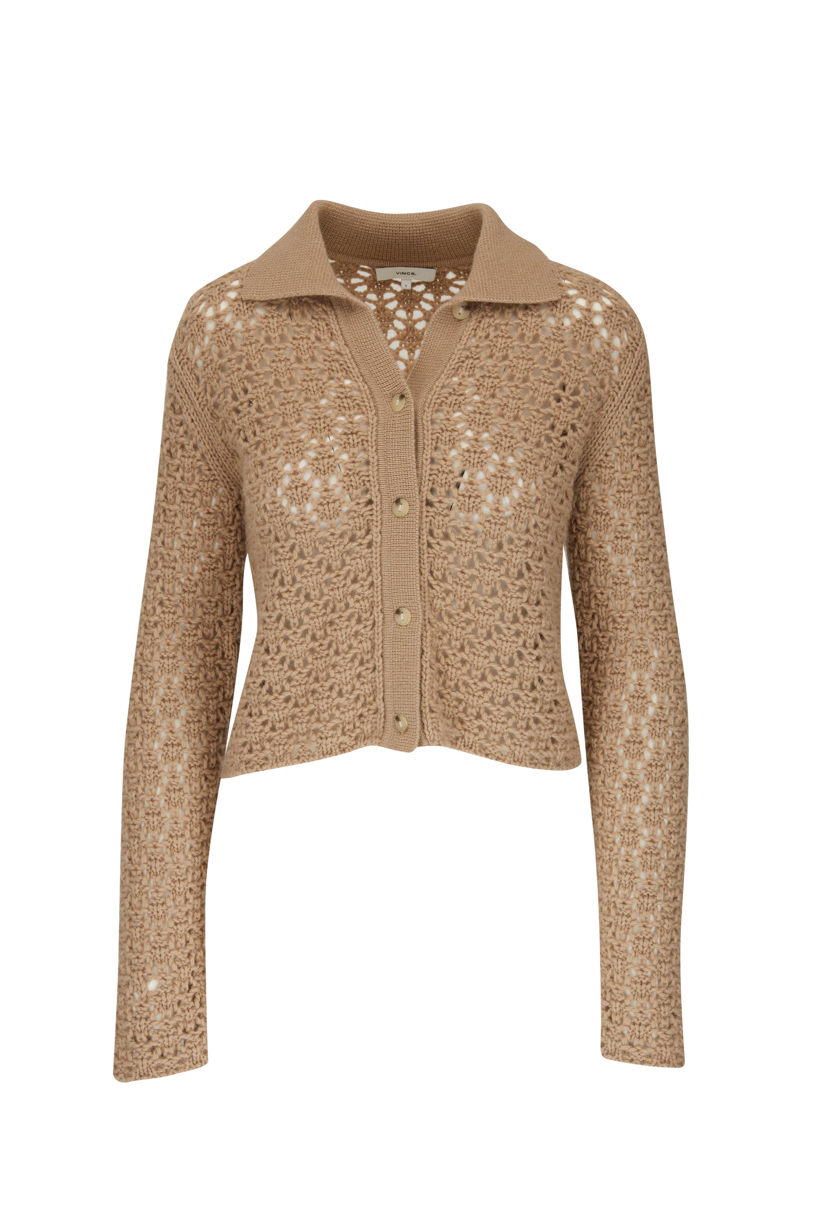 vince crochet button cardigan