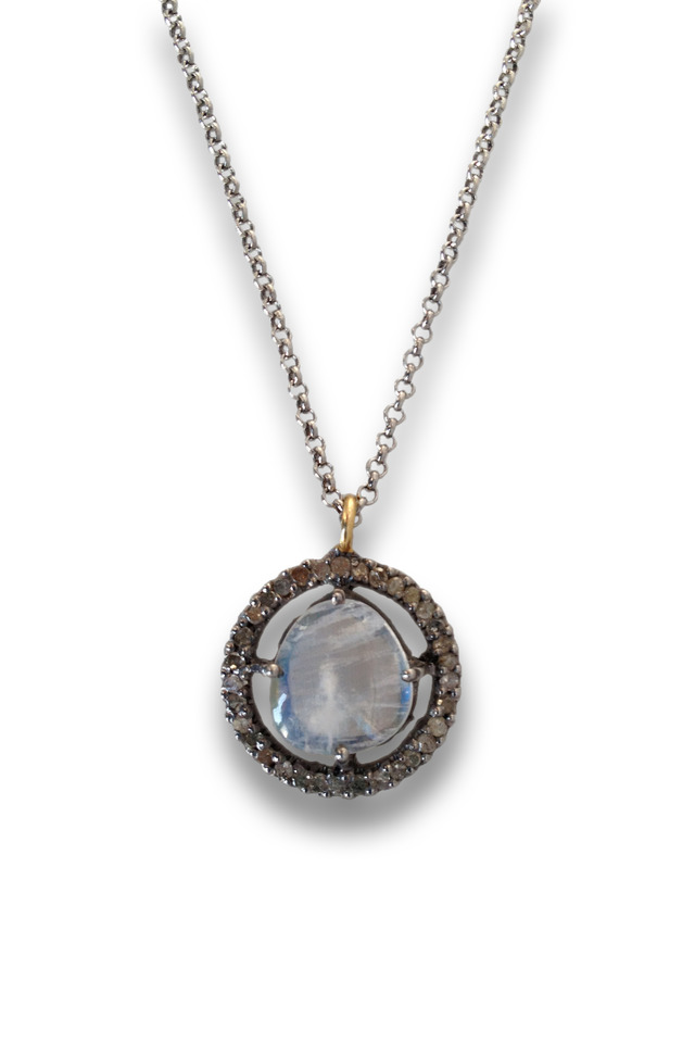 Gold And Silver Moonstone Necklace