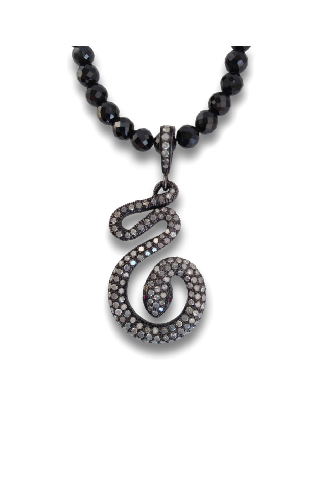 Gold And Silver Diamond Snake Necklace