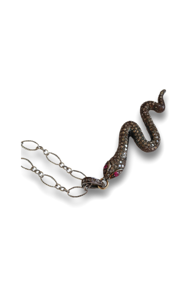 Gold & Silver Long Snake Necklace