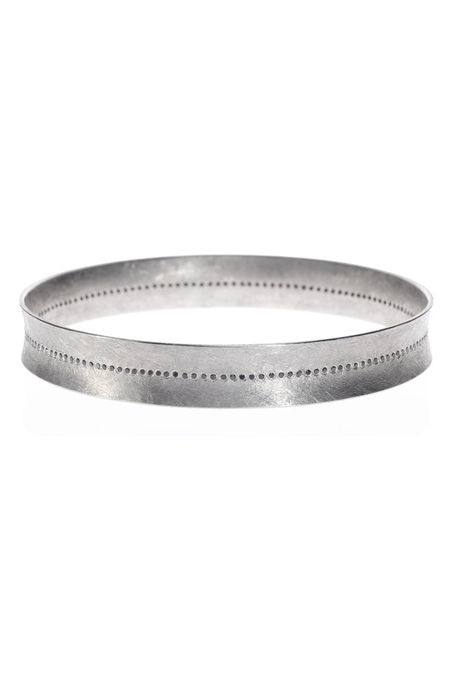 Palladium Diamond Center Line Bangle