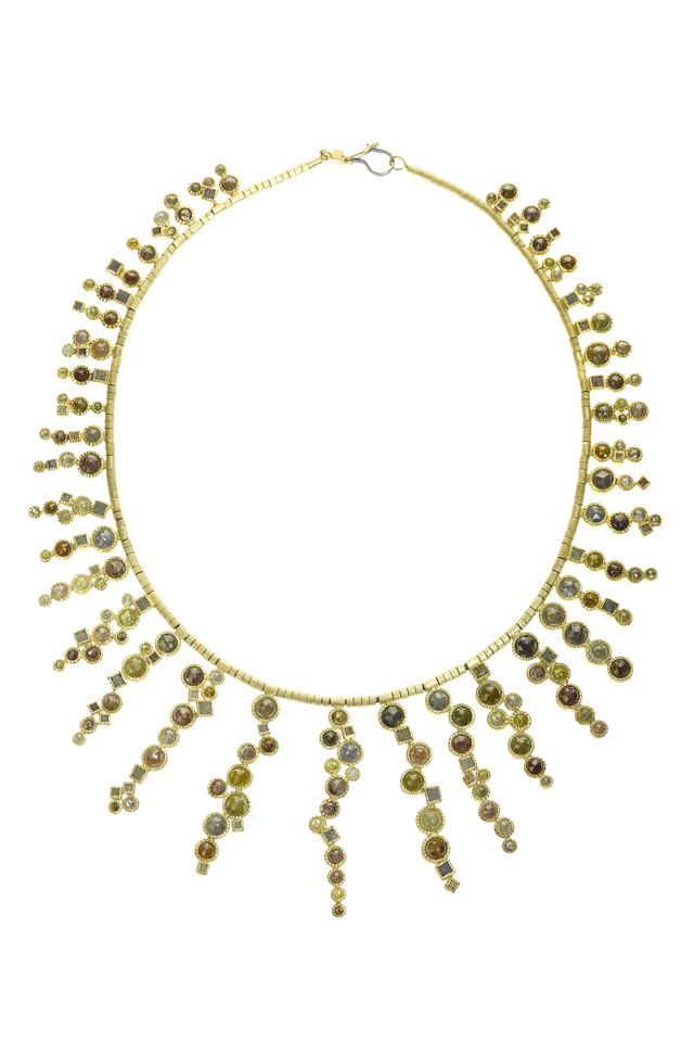Yellow Gold Mixed Rose Cut Necklace