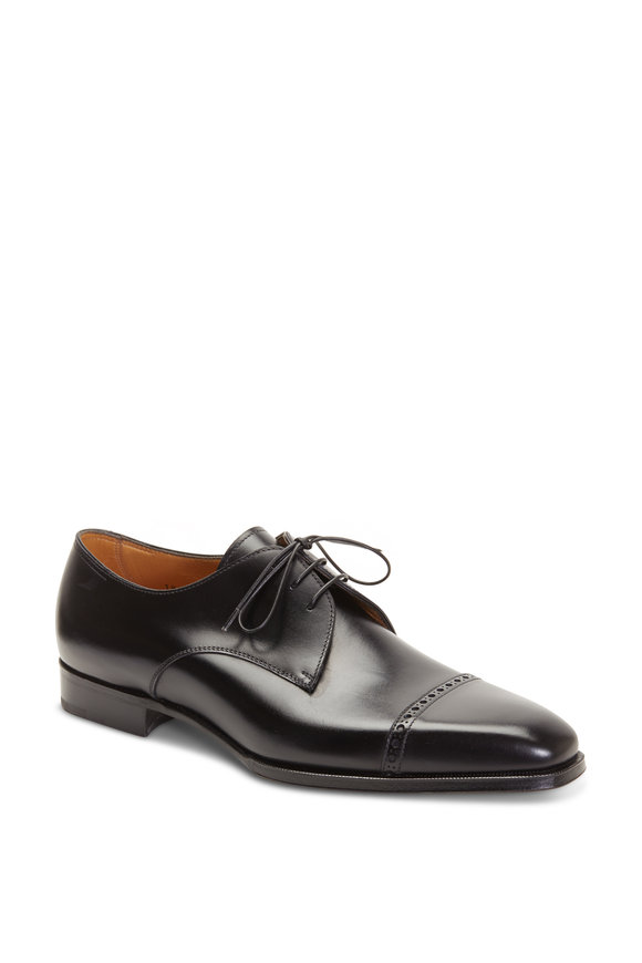 Bontoni - Sogno Burgundy Leather Cap-Toe Derby Shoe | Mitchell Stores