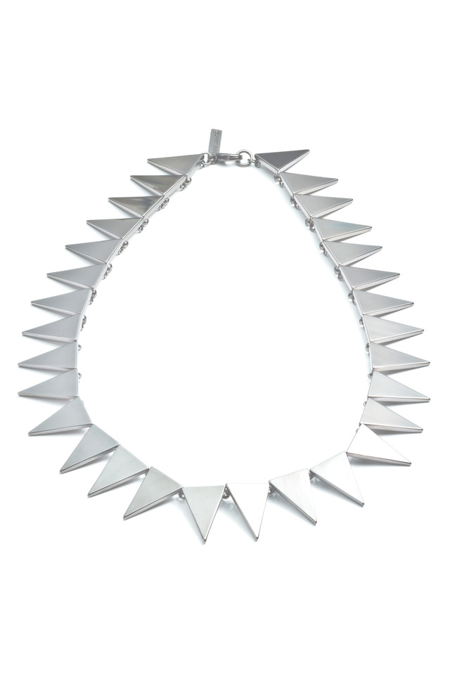 Brass Silver Plate Flat Triangle Collar