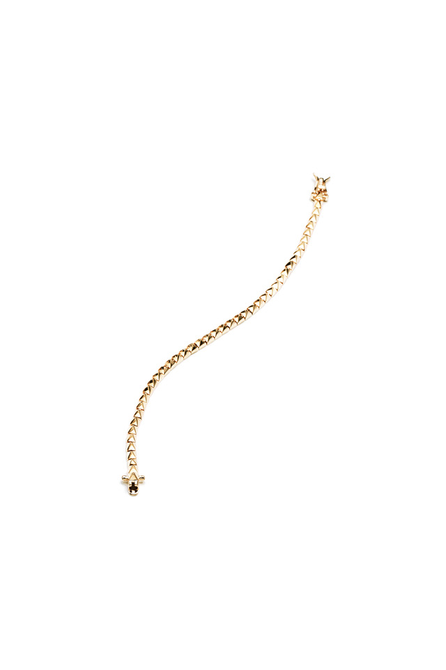 Yellow Gold Plated Pyramid Tennis Bracelet