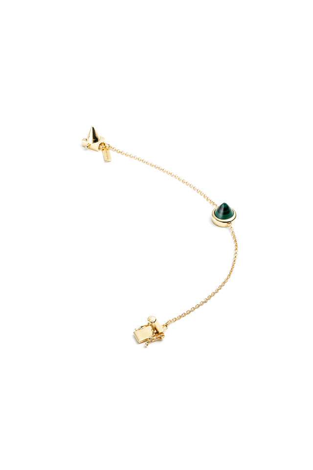 Gold Malachite Cone Bracelet