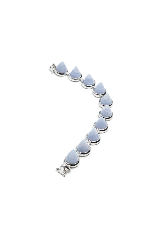 Sterling Silver Plate Gemstone Cone Bracelet