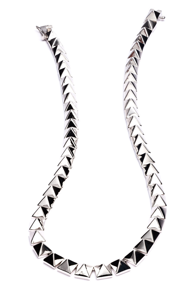 Silver Plate Pyramid Necklace