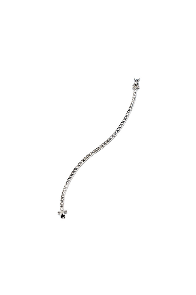 Silver Plated Pyramid Tennis Bracelet