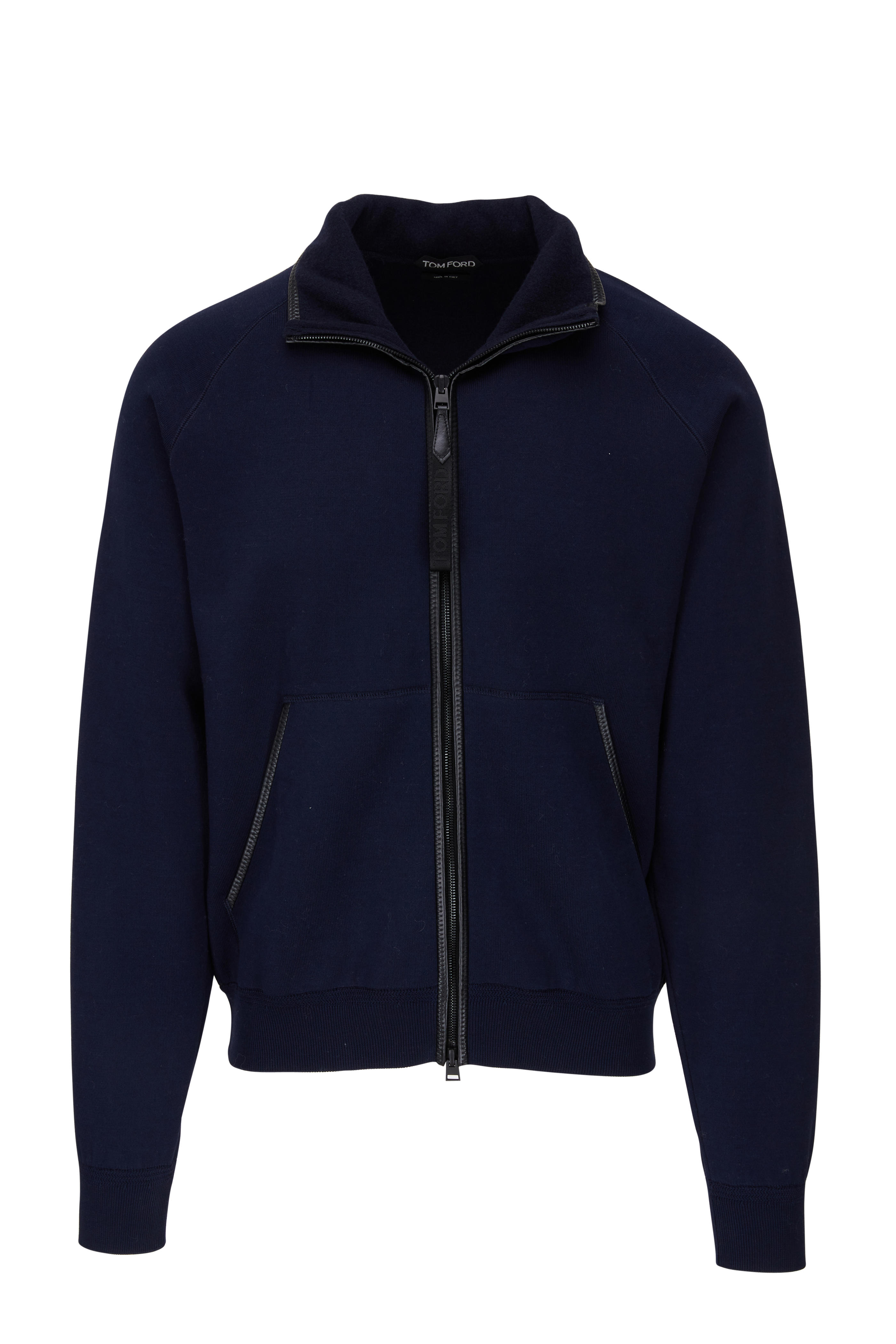 Tom Ford - Navy Cotton & Cashmere Front Zip Sweatshirt