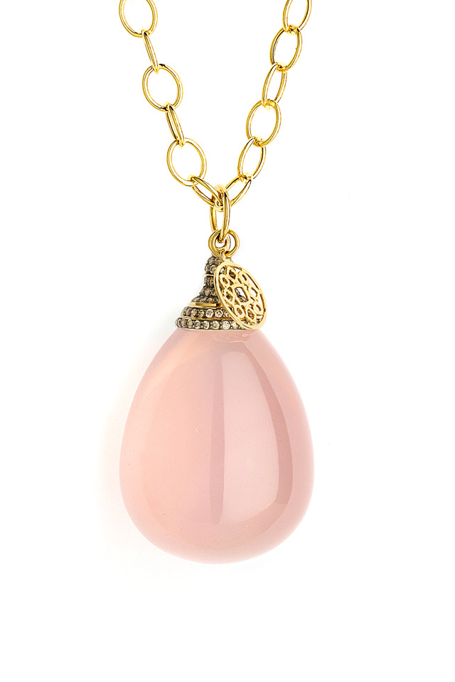 Large Rose Quartz Drop Pendant