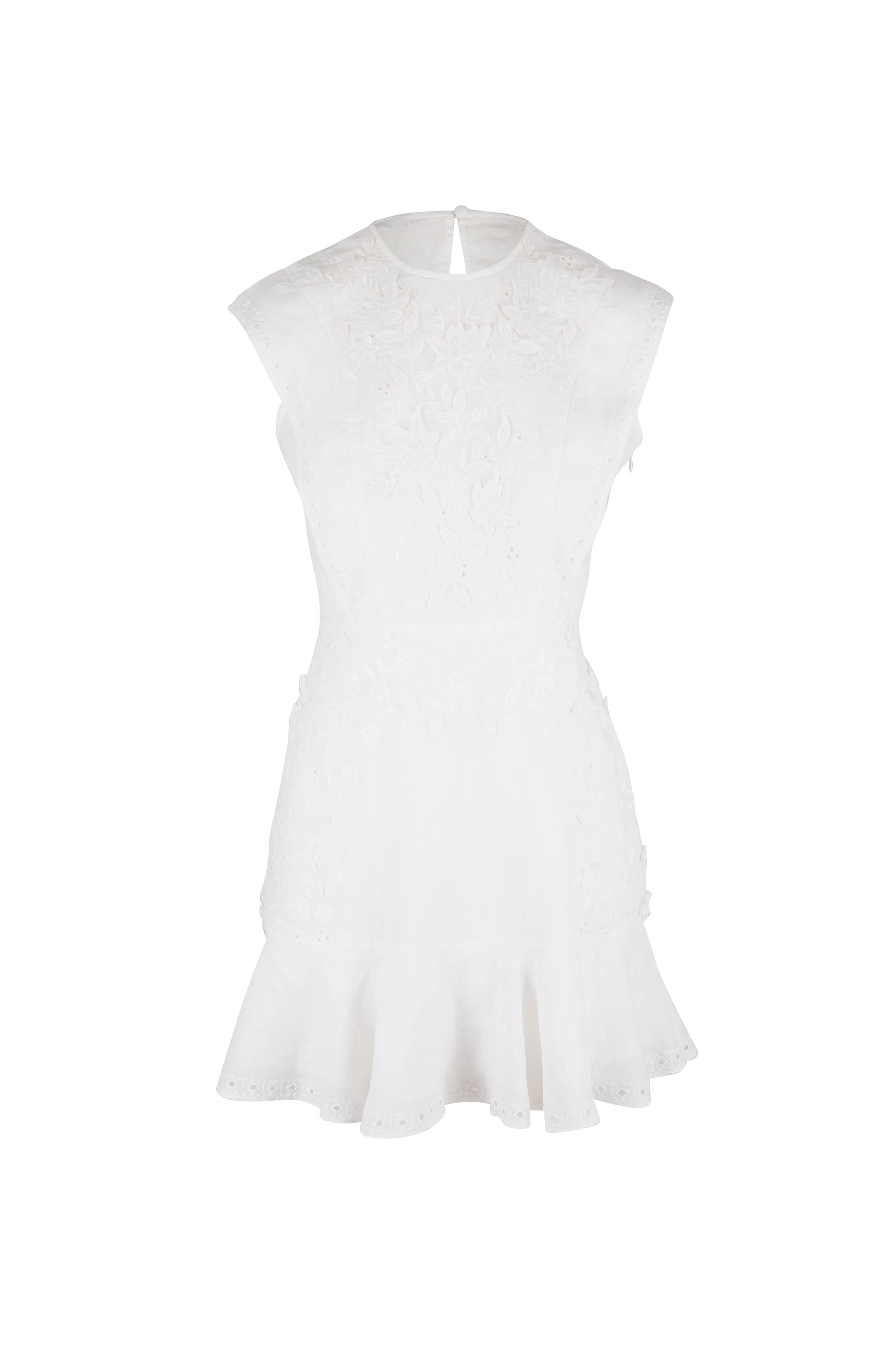 Kerison White Embroidered Mini Dress