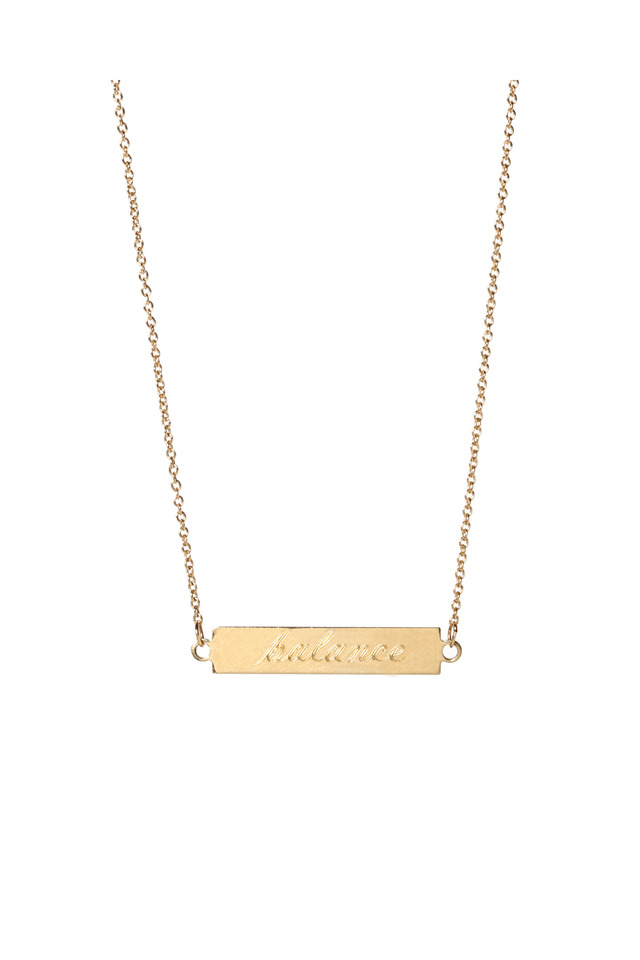 Yellow Gold "Balance" And "Strength" Necklace