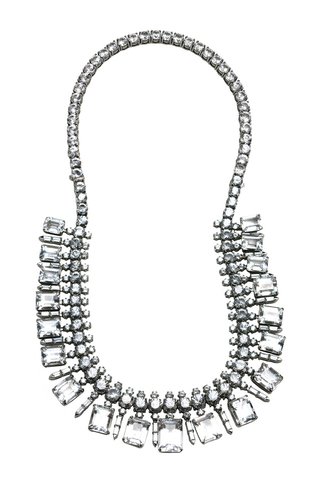 White Gold Aqua Sapphire Necklace