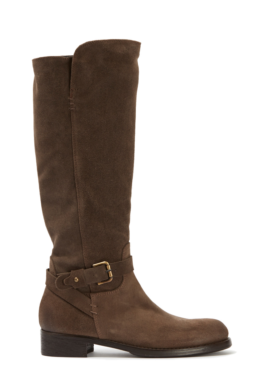 Larissa Dark Taupe Suede Tall Boot, 35mm
