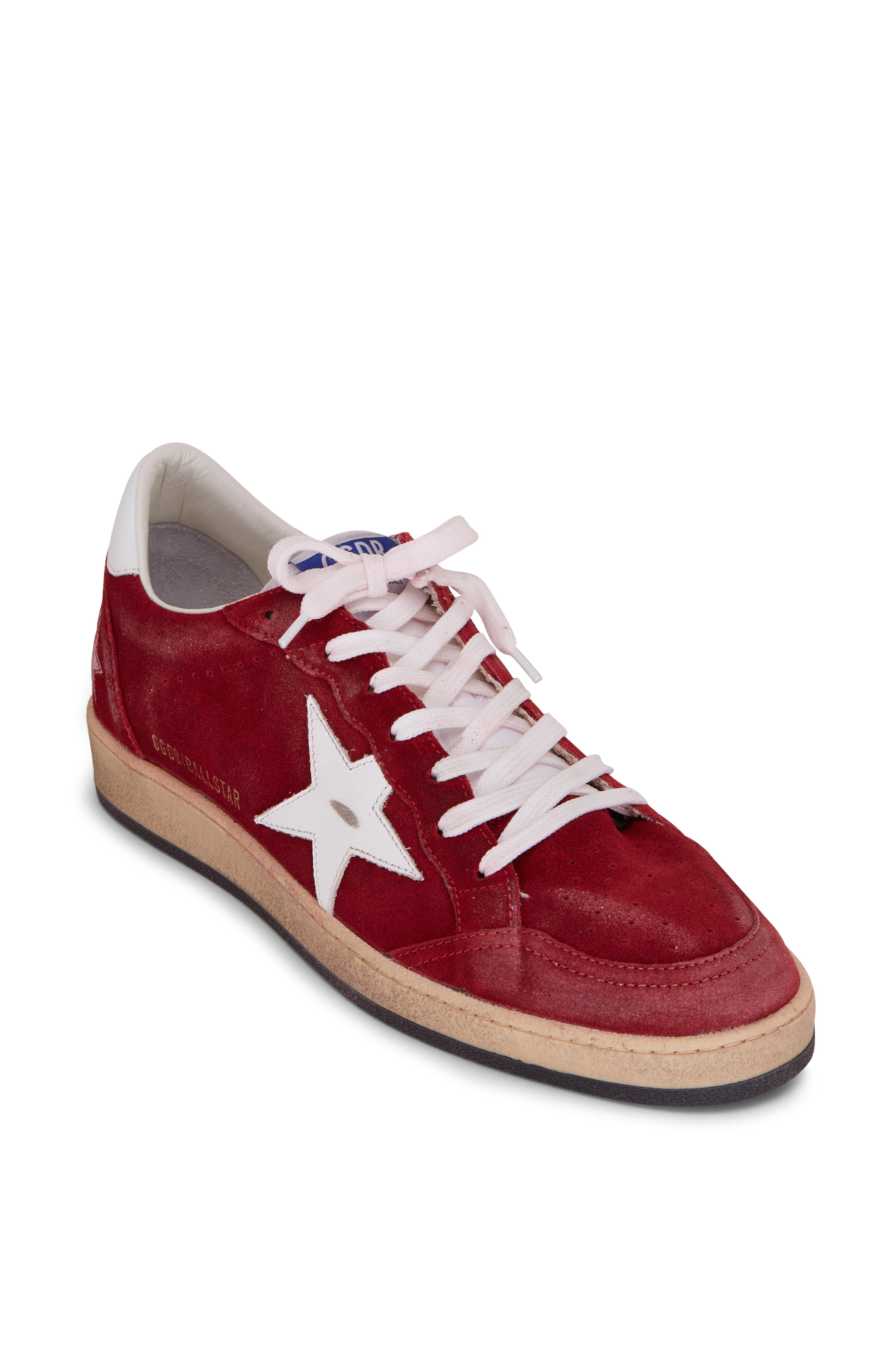 golden goose red suede sneakers