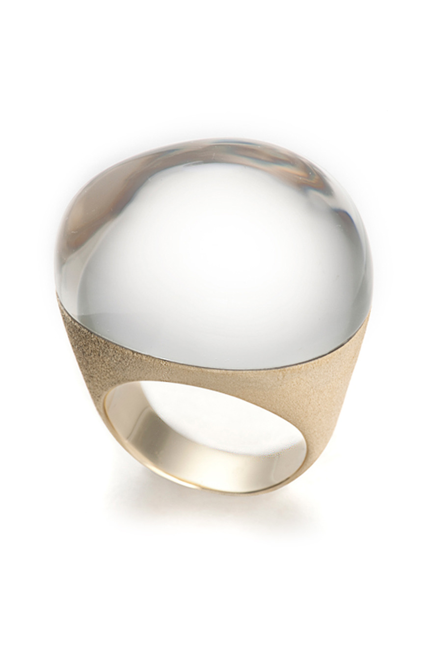 Golden Crystal Quartz Ring