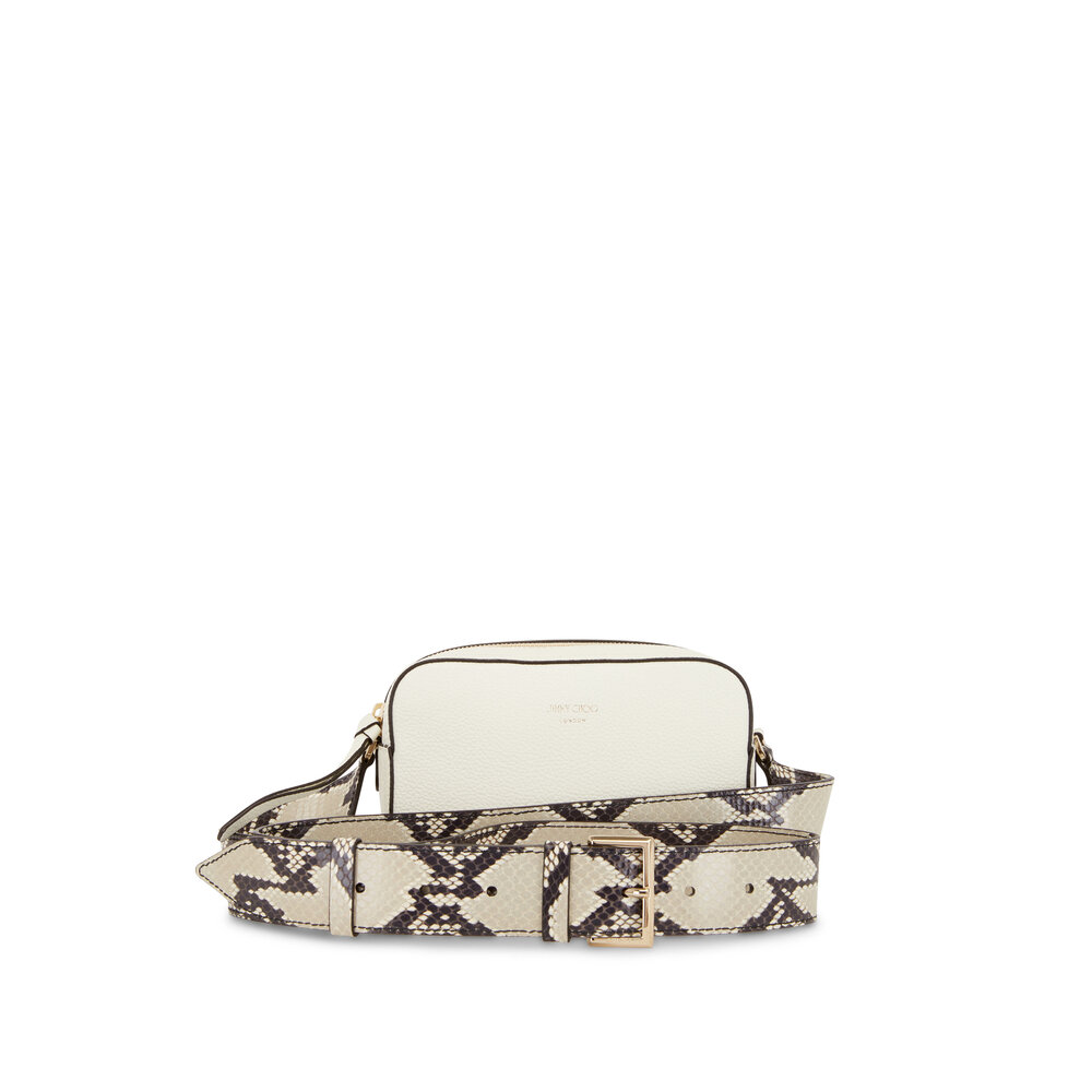 Jimmy Choo - Pegasi Latte Leather Camera Bag | Mitchell Stores