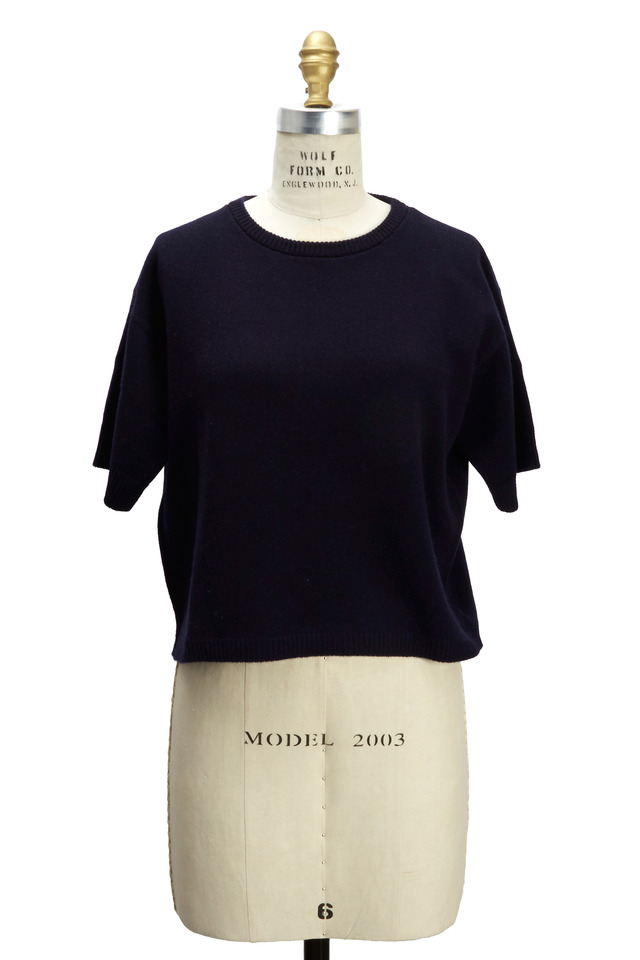 Navy Blue Cashmere Pullover