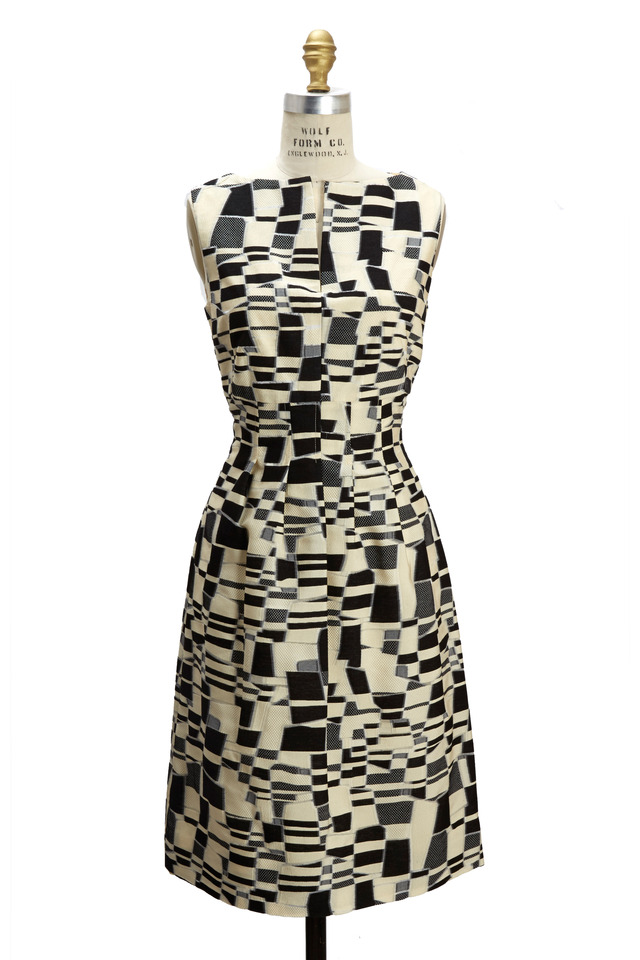 Black & Ivory Jacquard Sheath