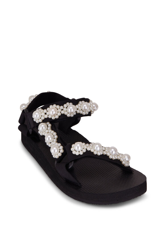 Arizona Love Trekky Pearls Black & White Sandal