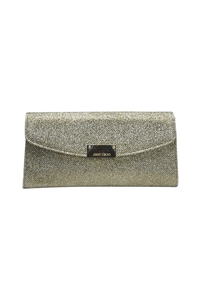 Bronze Chain Glitter Clutch