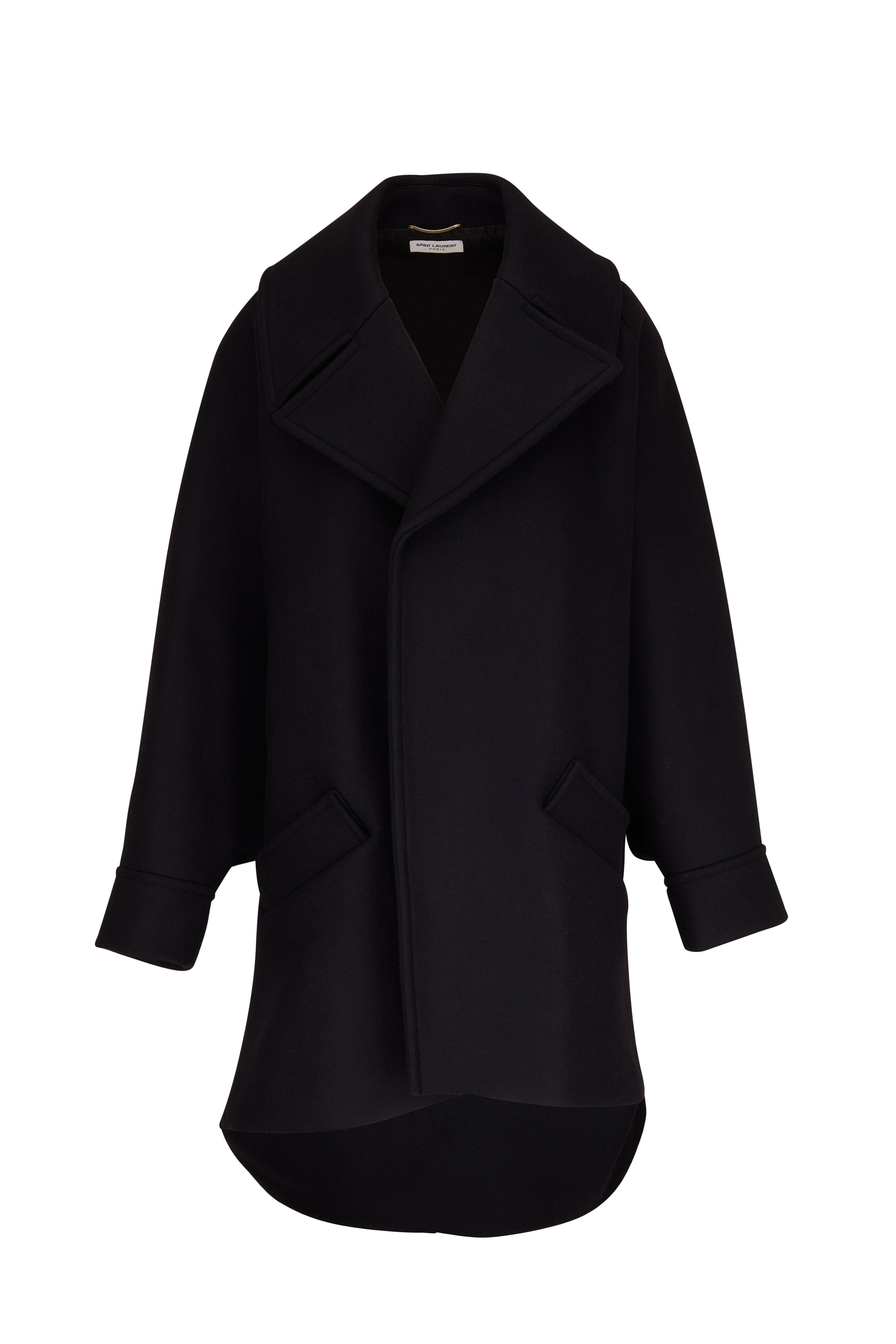 Saint Laurent - Black Heavyweight Wool Oversized Coat