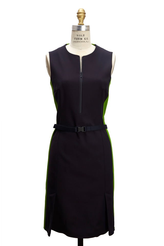 Navy Blue & Green Sheath