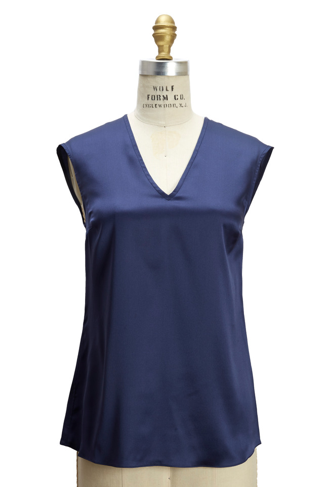 Royal Blue Silk Top