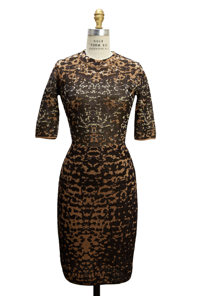 Lizard Gold Lurex Jacquard Dress