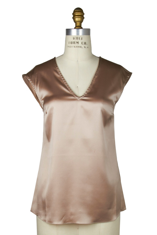 Nude Silk Top