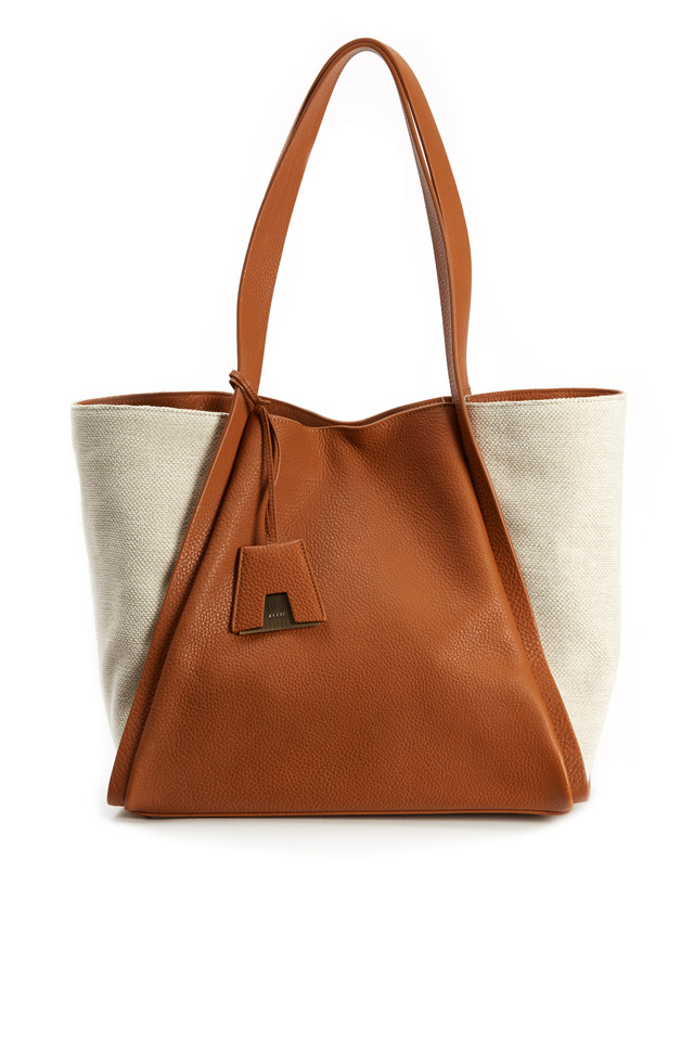 Alex Tan Leather & Canvas Medium Tote
