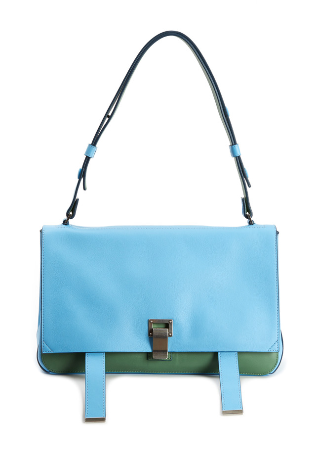 PS Blue & Green Leather Double Side Courier