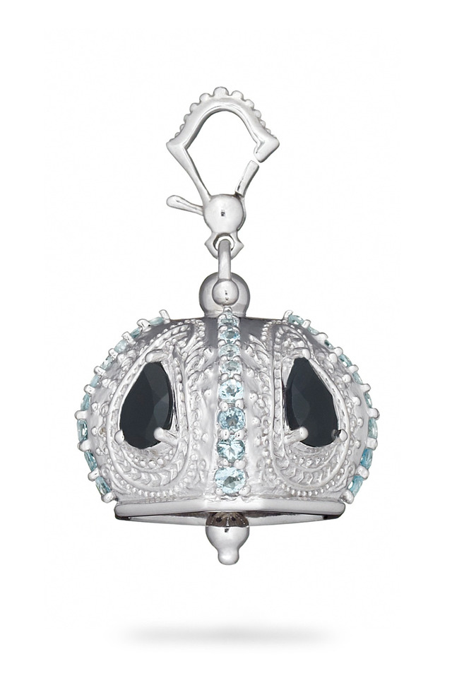 Meditation Bell Raja Silver Topaz & Spinel Pendant