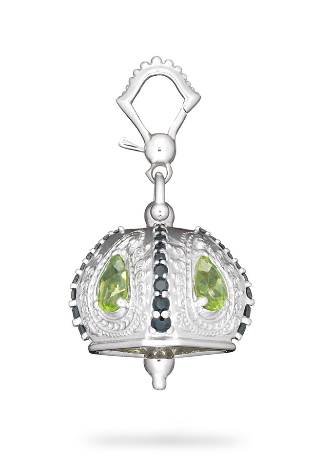 Meditation Bell Sterling Silver Peridot Pendant