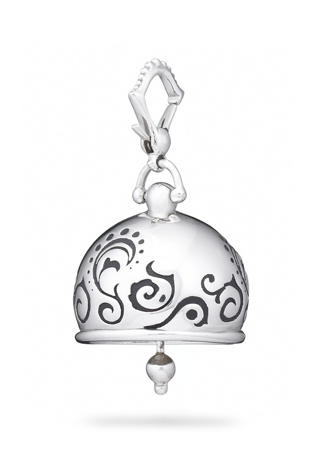 Meditation Bell Sterling Silver Tattoo Pendant
