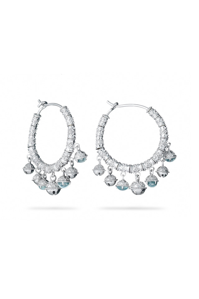 Sterling Silver Large Meditation Cluster Earrings