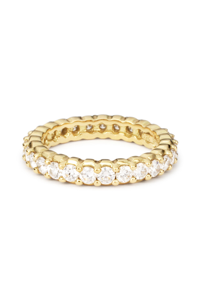 Yellow Gold Pinpoint Diamond Stack Ring