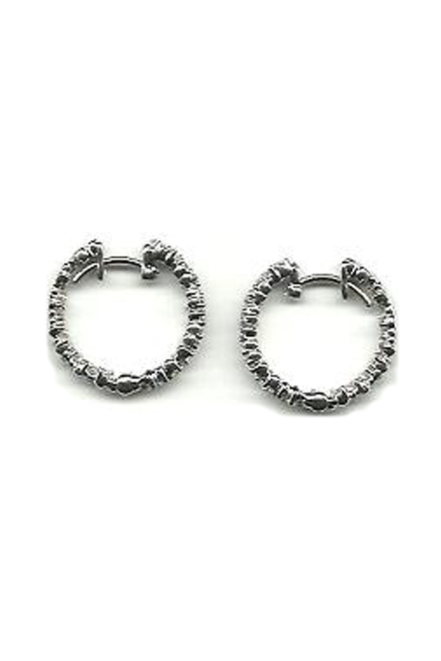White Gold Diamond Confetti Hoop Earrings