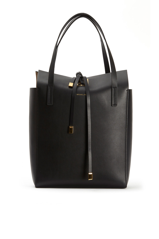 Miranda Voyager Black Leather Tote