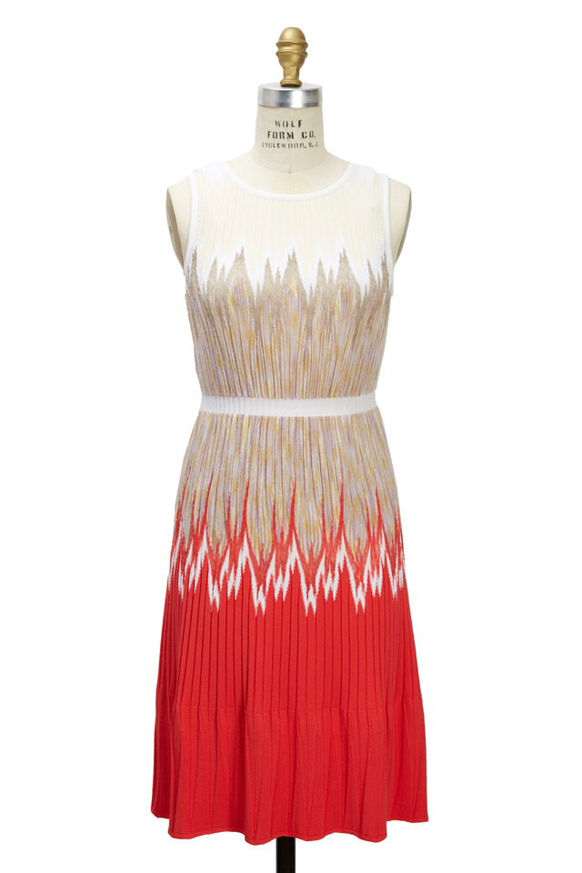 Red Tan & Cream Dress