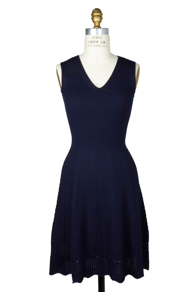 Navy Blue Knit Dress