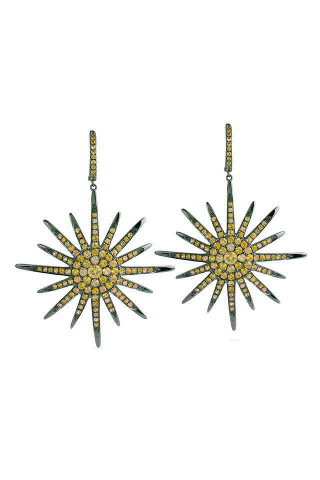 Yellow Gold & Sapphire Star Earrings