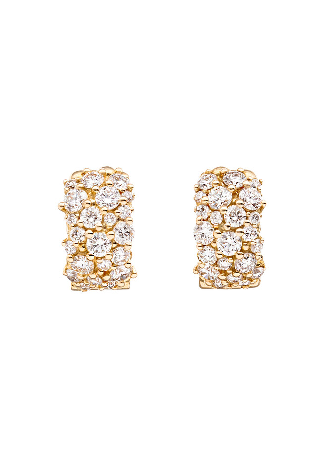 Confetti Gold & Diamond Snap Hoop Earrings